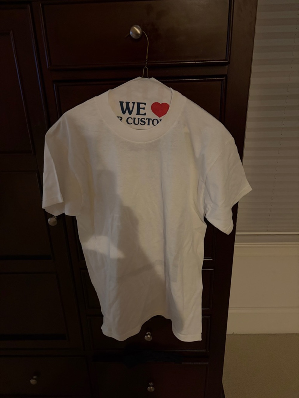 White Tee with Monet print on back size large